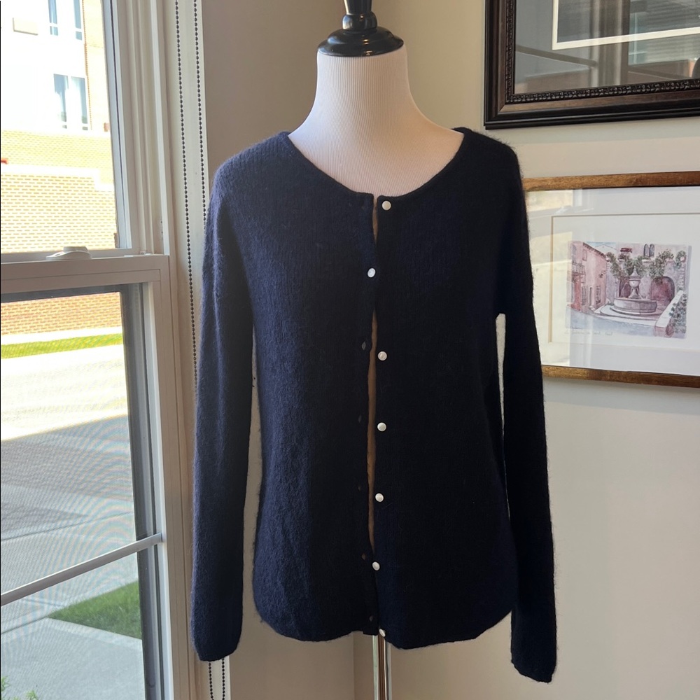 Sézane Dark Navy Gaspard XXS Cardigan Sweater